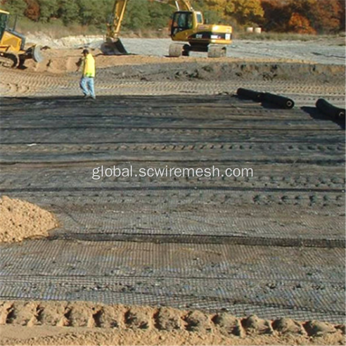 Steel Plastic Geogrid Uniaxial Stretch Geogrid Reinforce And stabilization Soil Factory